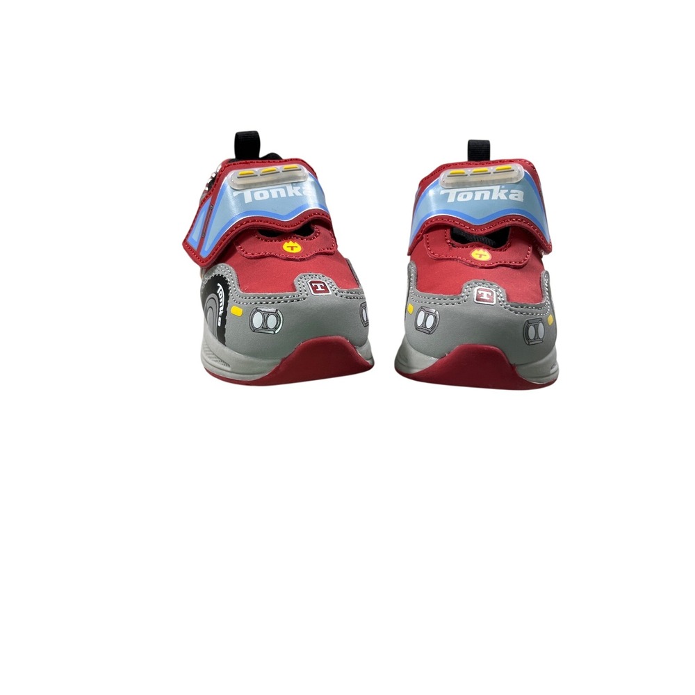 Tonka Light Up Truck Sneakers Toddler Size 7 Red Hook & Loop Shoes - Picture 3 of 5